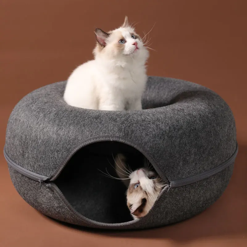 Luxe Cat Bed for Two with Interactive Tunnel for extra comfort and fun - Image 3