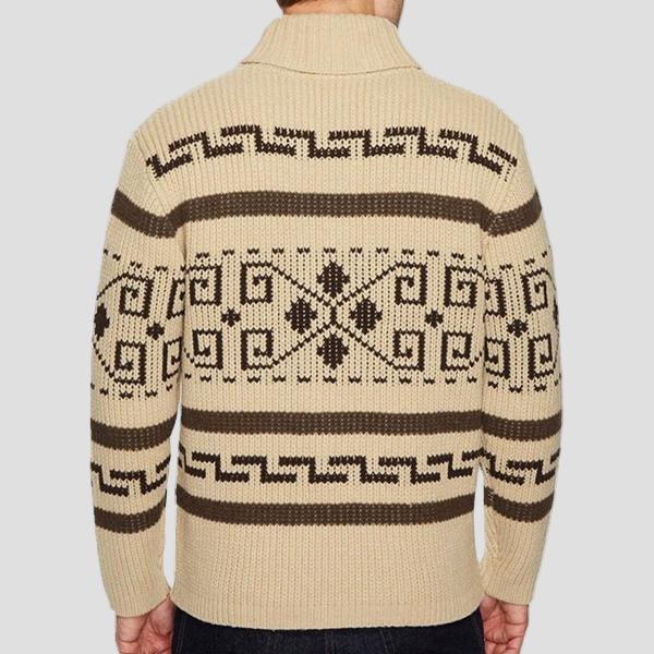Maxwell Geometric Lapel Knit Cardigan — Modern, Cozy Sweater - Image 3