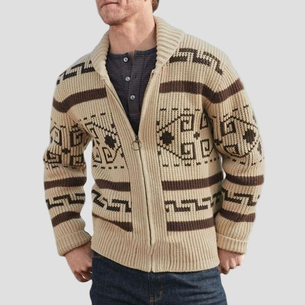 Maxwell Geometric Lapel Knit Cardigan — Modern, Cozy Sweater - Image 6