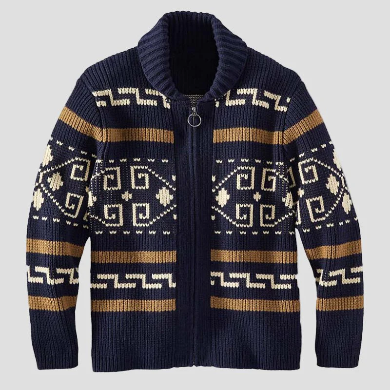 Maxwell Geometric Lapel Knit Cardigan — Modern, Cozy Sweater - Image 9