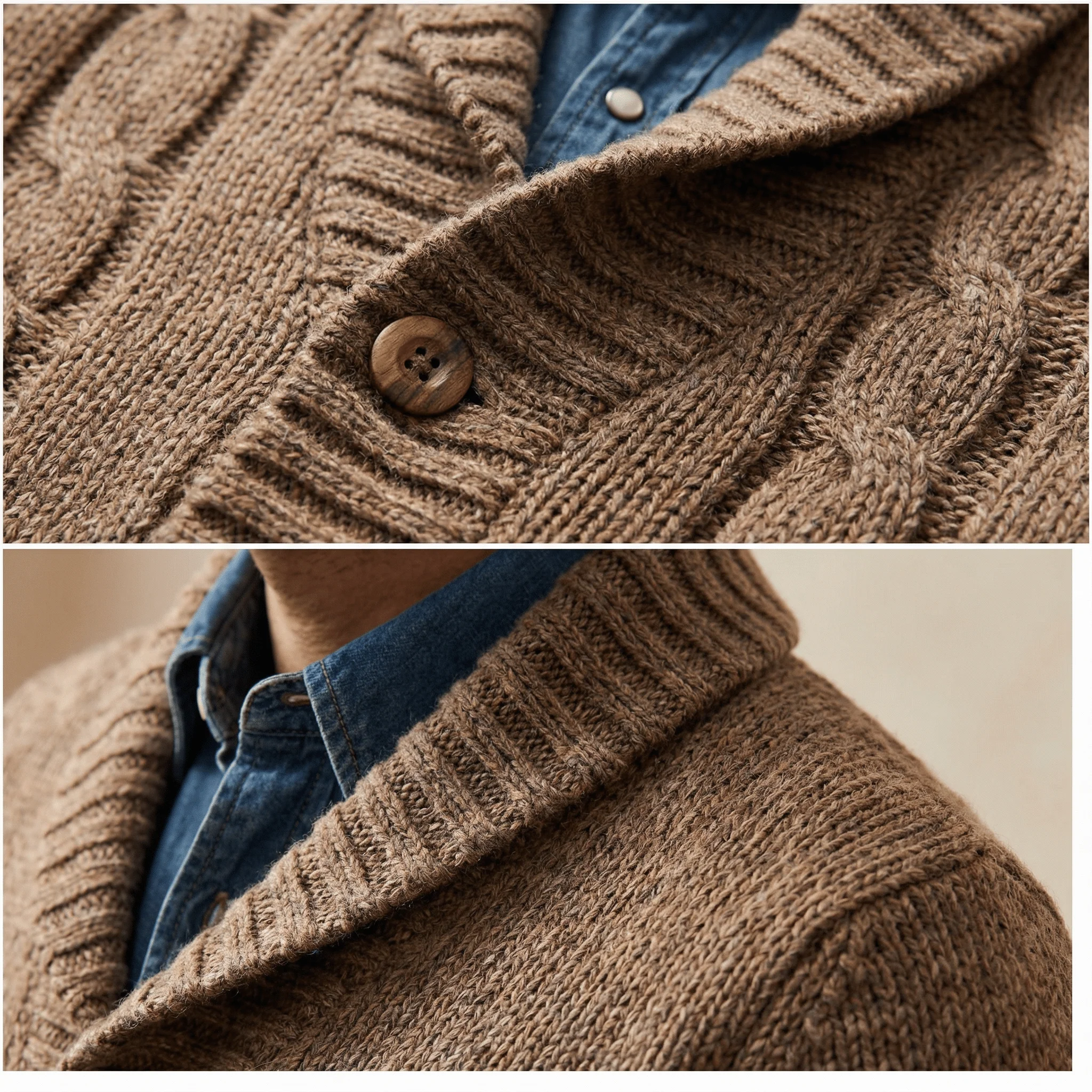 Sebastian | Vintage-Inspired Lapel Knit Cardigan - Image 6