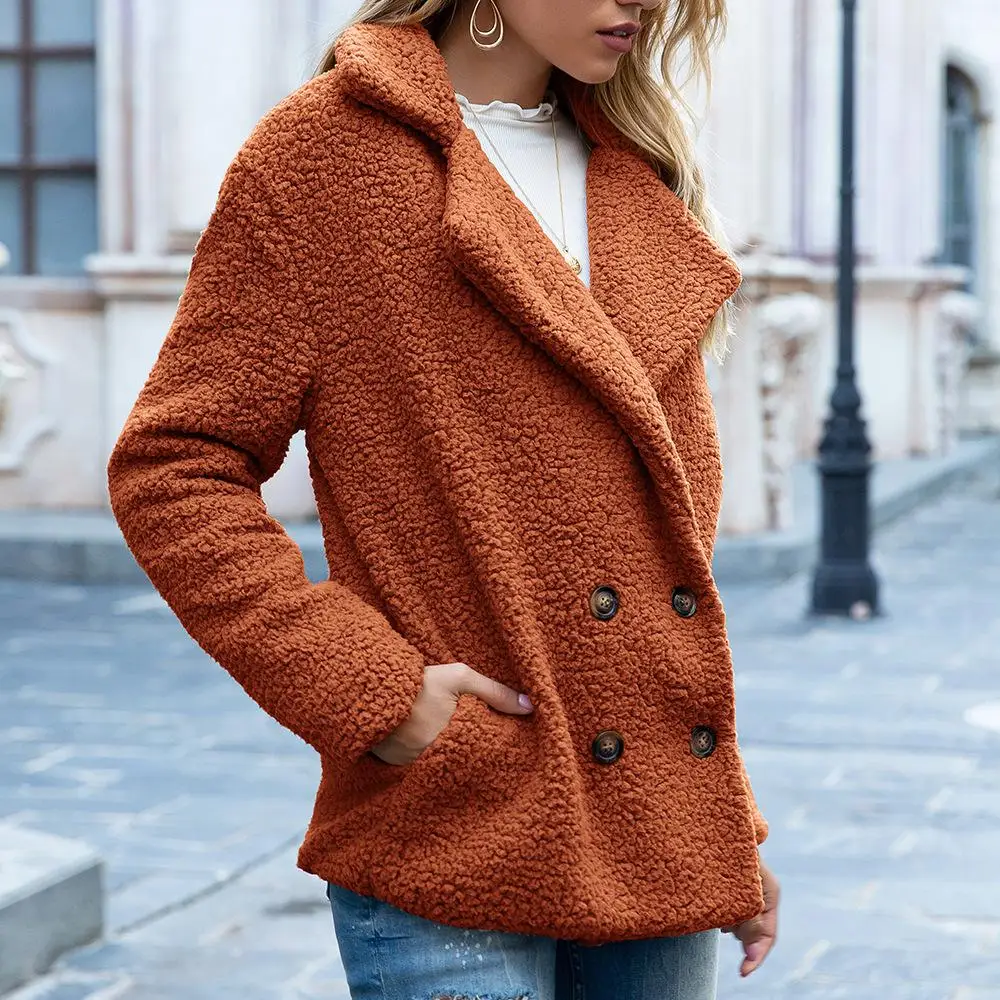 Short Teddy Jacket for a stylish and soft look - Brown - Image 10