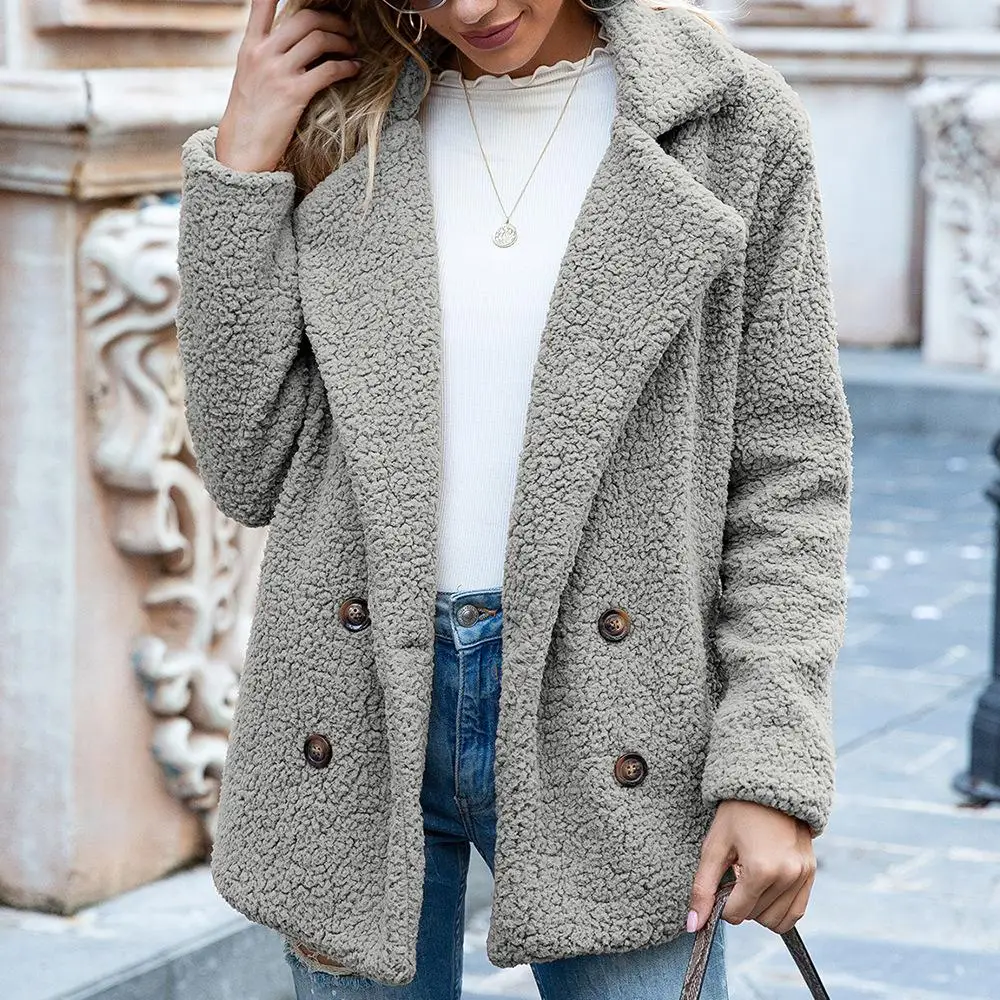 Short Teddy Jacket for a stylish and soft look - Brown - Image 5