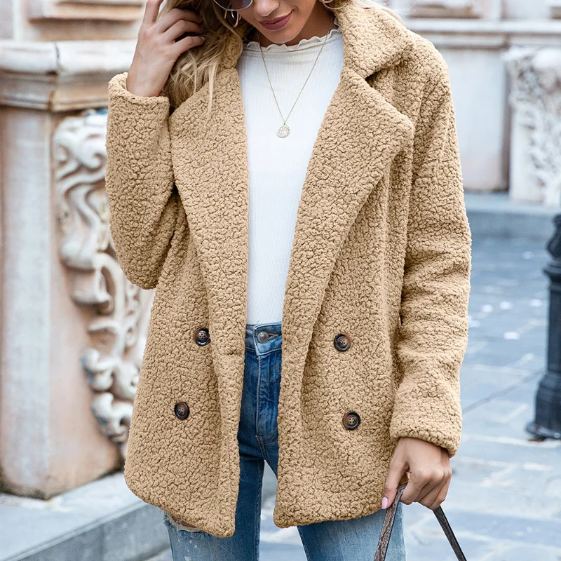 Short Teddy Jacket for a stylish and soft look - Brown - Image 6