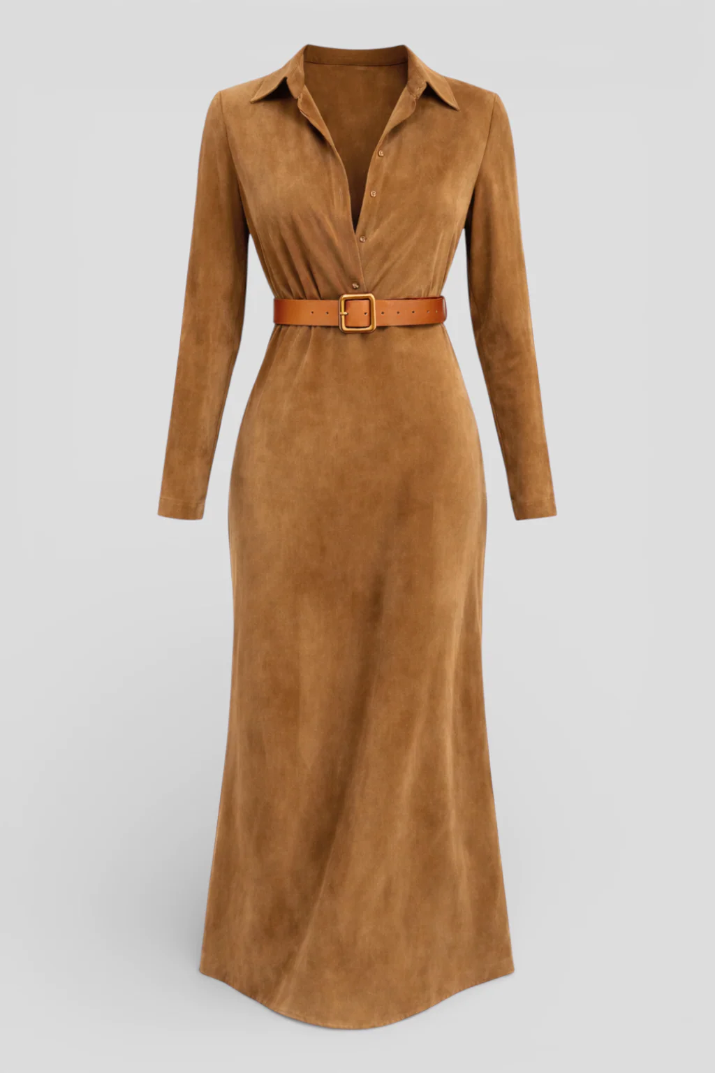 Simple and Elegant Maxi Polyester Dress with Bow Tie - Image 6
