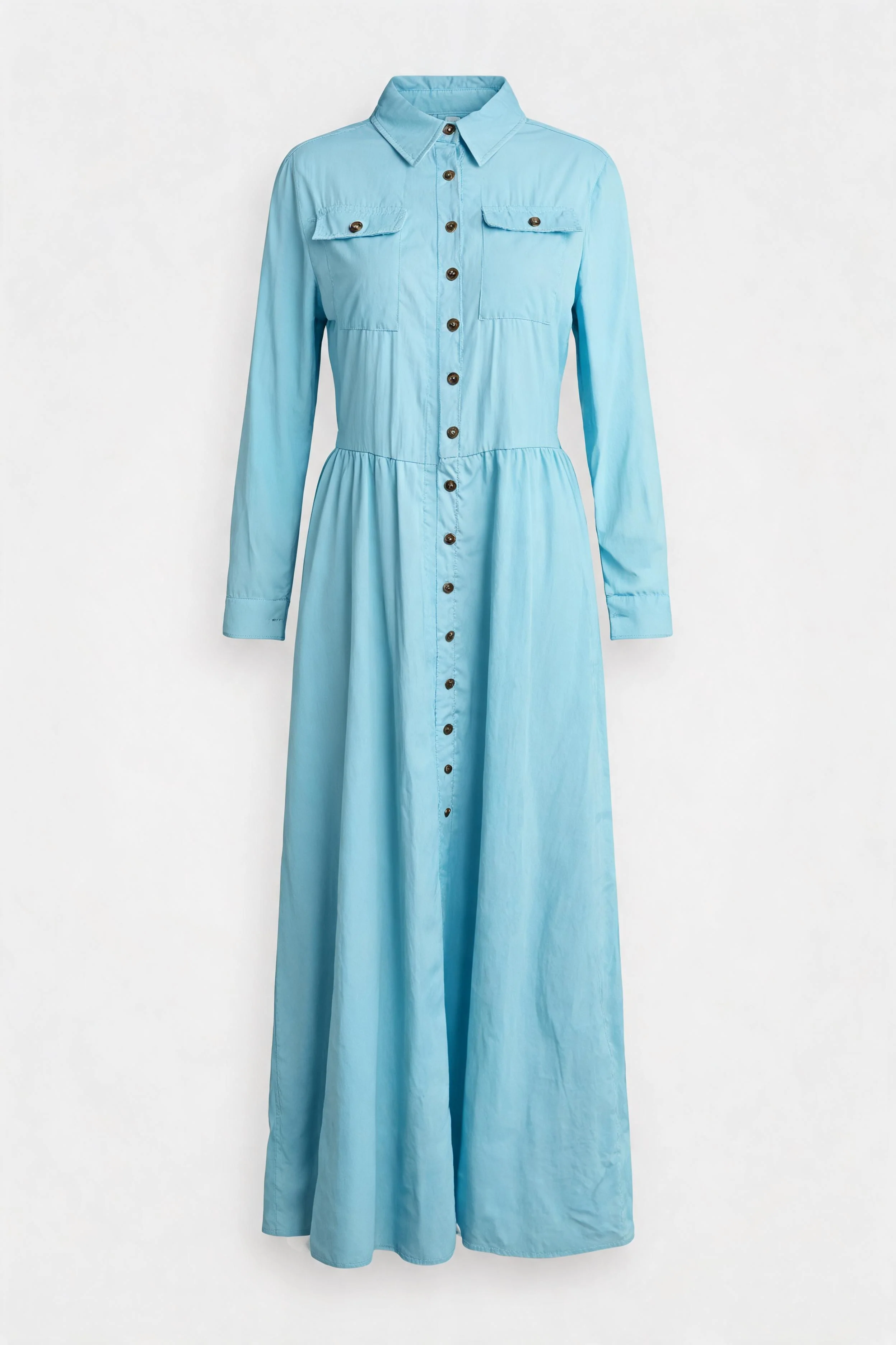 Long Vintage Button-Down Dress for an Elegant and Timeless Style - Image 6